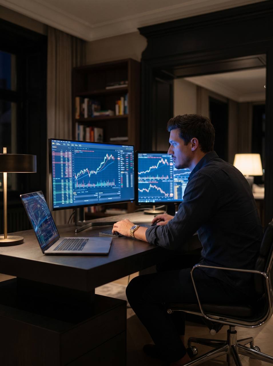 Alex an seinem Trading-Setup